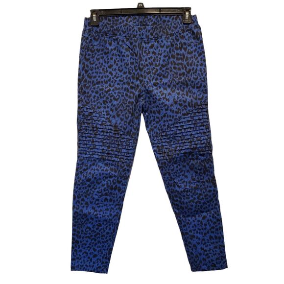 Umgee Pants Large Womens Pull On Skinny Zip Ankle Navy Blue Stretch - Picture 11 of 11